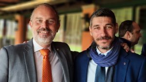 ‘Two closures’ speech by the gallery owner Pepe Cobo and the Consul General of Peru in Seville Rosario Botton at the Rotary Sevilla International Club