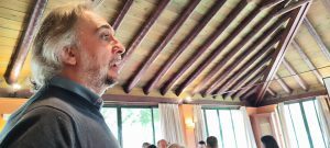El arqueólogo Alejandro Jiménez expone los nuevos descubrimientos de Itálica en el Rotary Club Sevilla International con la visita de rotarios del club de Leverkusen