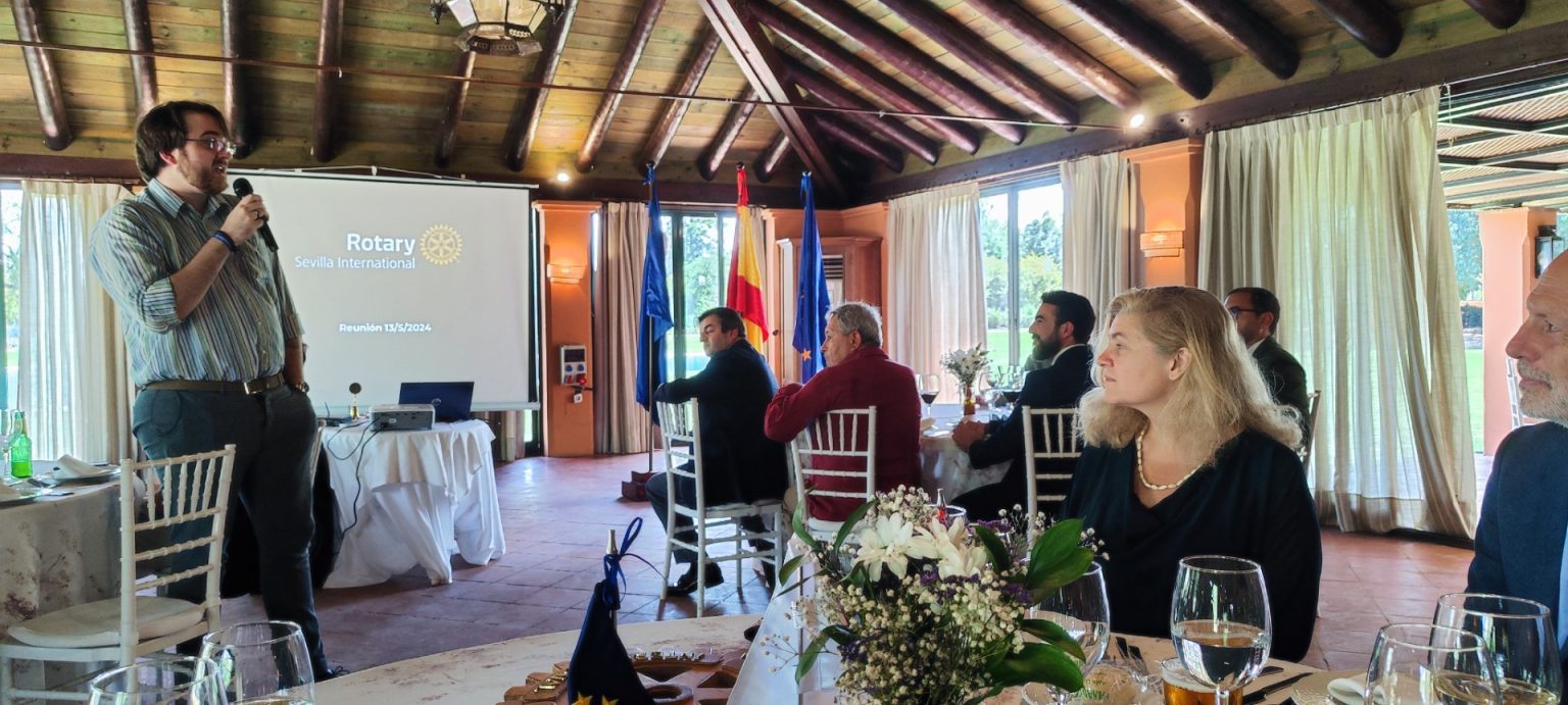 Presentations by Juan José Figueroa, Founder of the Charity Organization Llamarada de Fuego, Lawyer Manuel Marín, and Visit from the Governor’s Delegate Carmen Ortega at Rotary Club Sevilla International