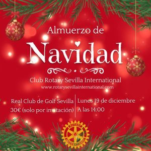 Anuncio de Almuerzo de Navidad del Rotary Club Sevilla International 2022